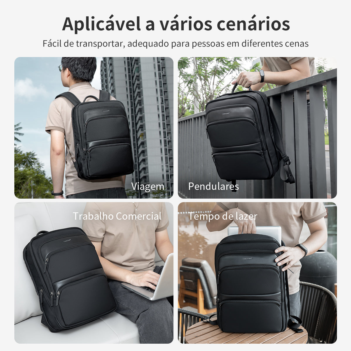 Tigernu Fashion Daily Portable Lightweight Laptop Bag Nylon S-Shaped Ergonomic Dynamic Expansion Men's Backpacks Backpack for Men