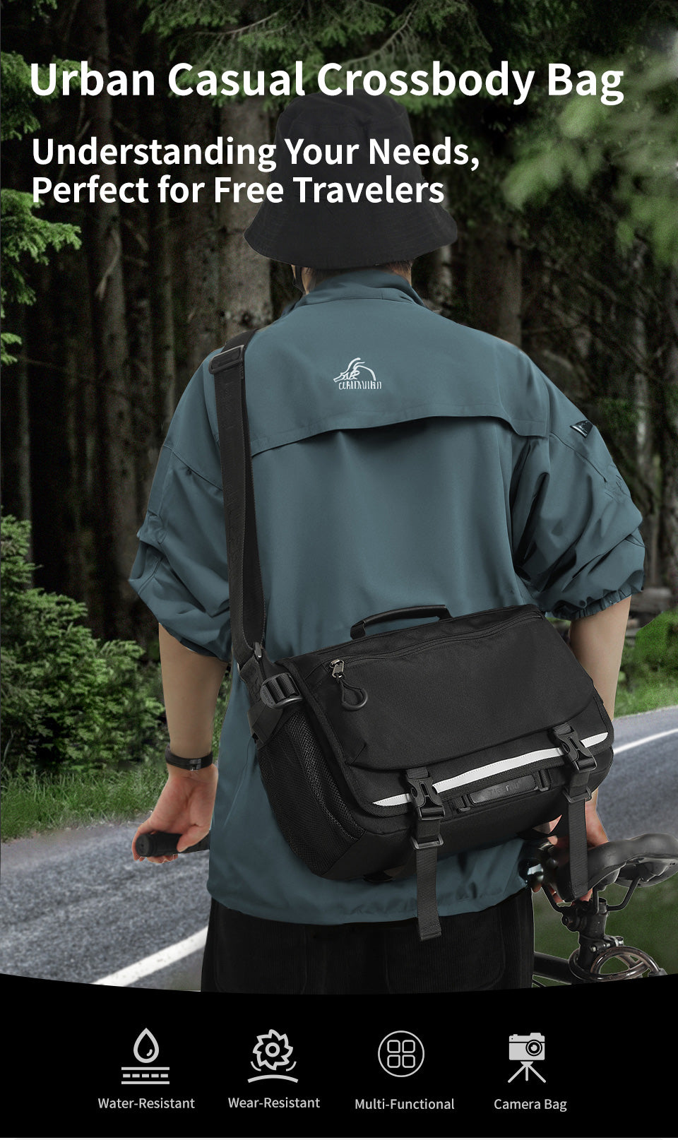 Tigernu Multi Pocket News Camera Bag with Adjustable Strap Garment Sport Bag Sneaker Custom Sales Travel Crossbody Bag