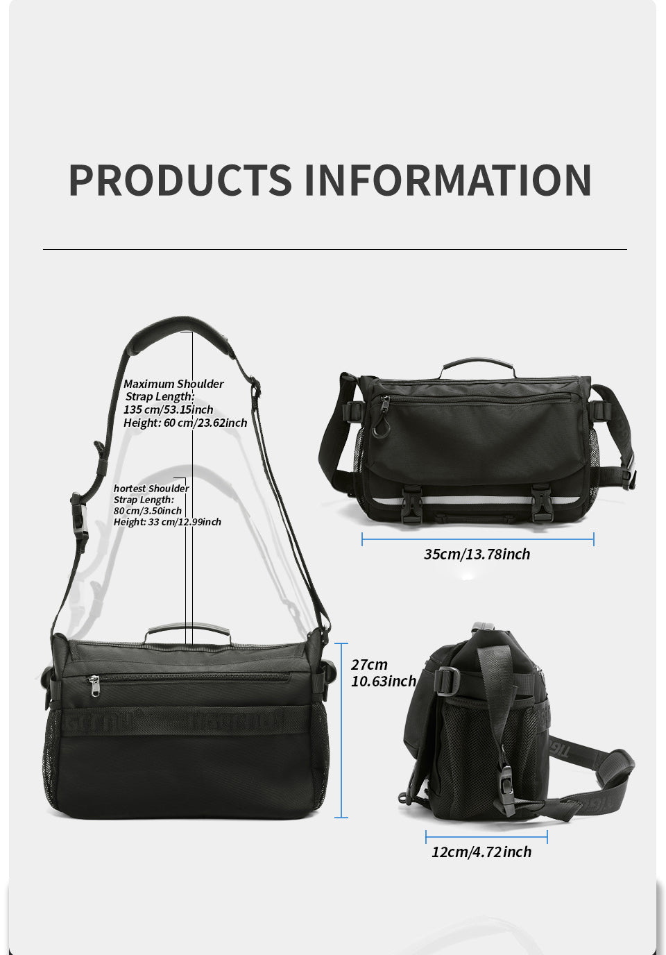 Tigernu Multi Pocket News Camera Bag with Adjustable Strap Garment Sport Bag Sneaker Custom Sales Travel Crossbody Bag