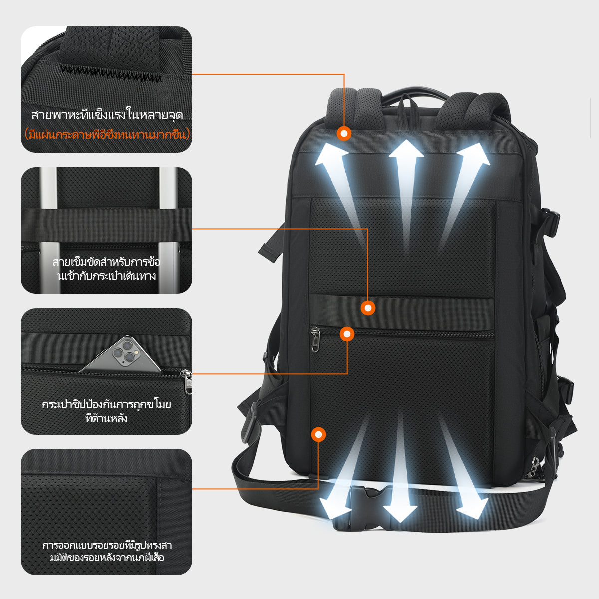 Tigernu Outdoor Waterproof Rain Cover Multifunctional Professional Tripod Holder Large Camera Backpack With Laptop Compartment