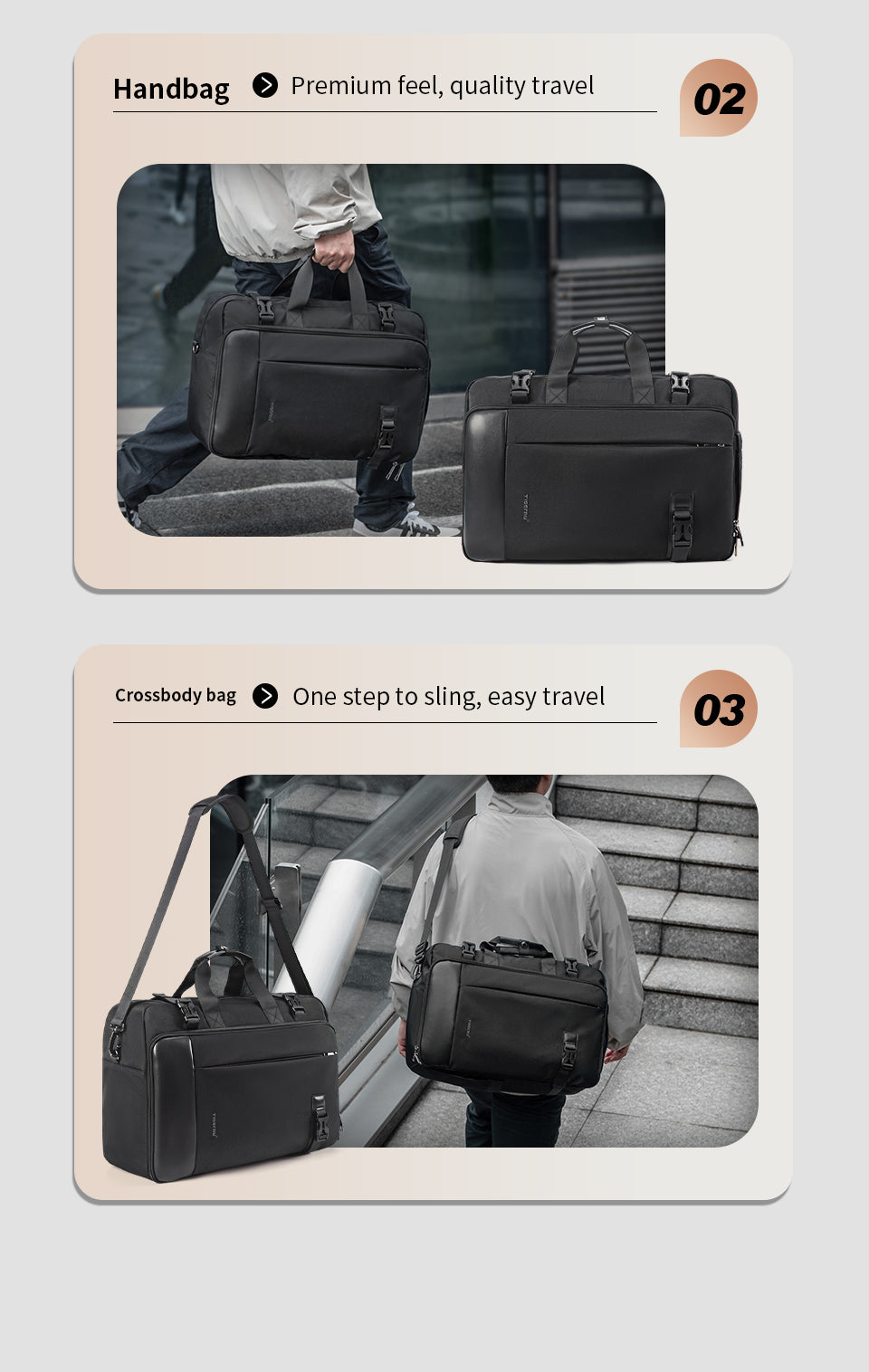 Tigernu High Quality Customizable Large Capacity Layered Storage Crossbody 17 Inches Waterproof Stylish Daily Commuting Backpack