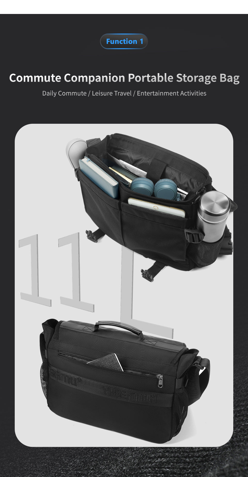 Tigernu Multi Pocket News Camera Bag with Adjustable Strap Garment Sport Bag Sneaker Custom Sales Travel Crossbody Bag