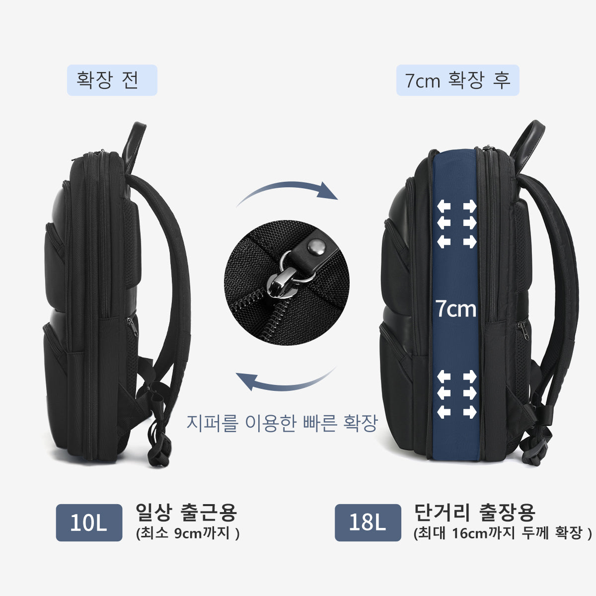 Tigernu Fashion Daily Portable Lightweight Laptop Bag Nylon S-Shaped Ergonomic Dynamic Expansion Men's Backpacks Backpack for Men