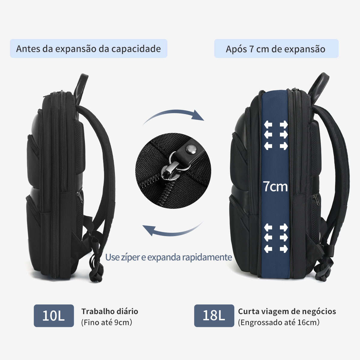 Tigernu Fashion Daily Portable Lightweight Laptop Bag Nylon S-Shaped Ergonomic Dynamic Expansion Men's Backpacks Backpack for Men