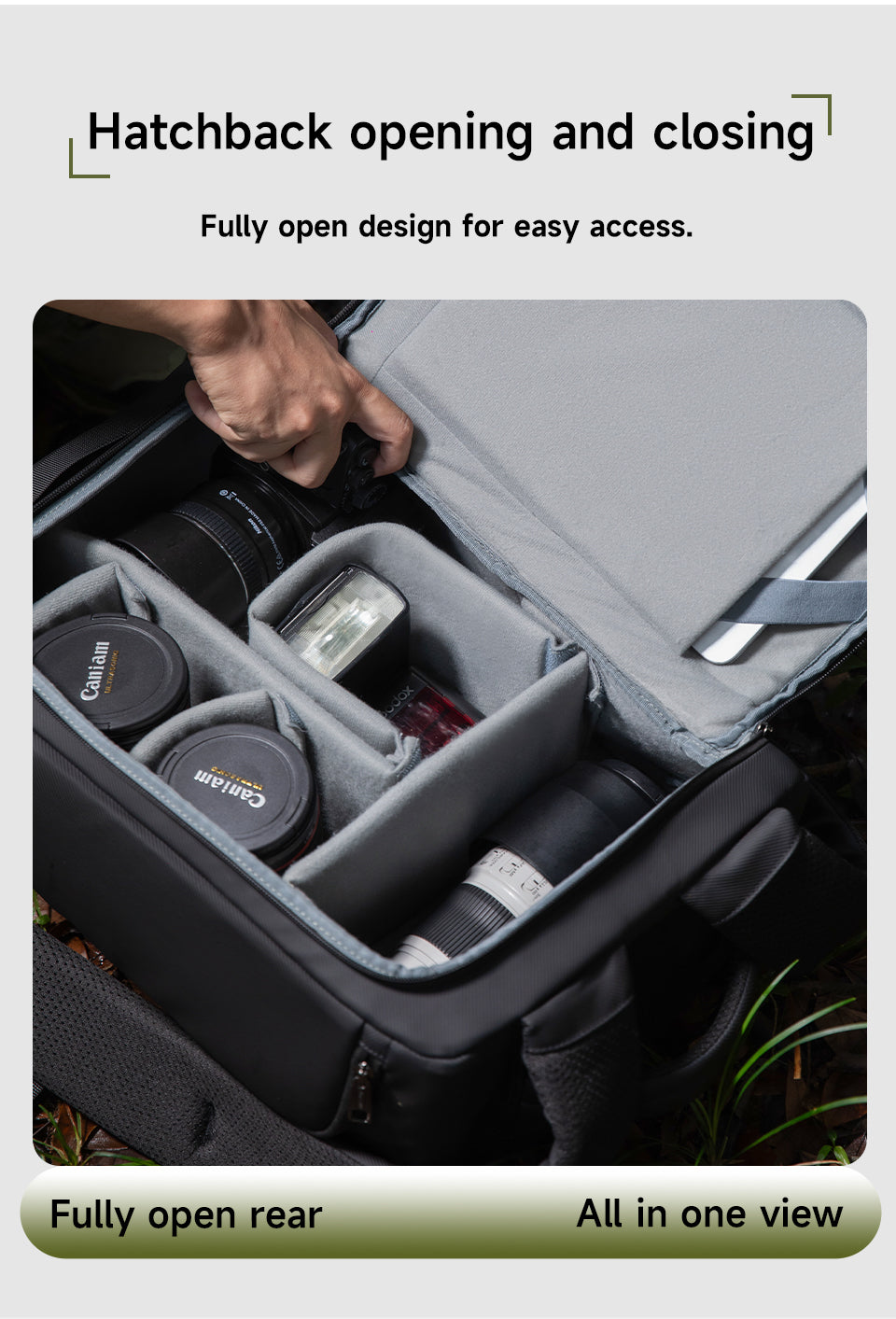 Tigernu Detachable Multi-pocket 14 Inch Nylon Waterproof Breathable Outdoor Photography Travel Camera Bag