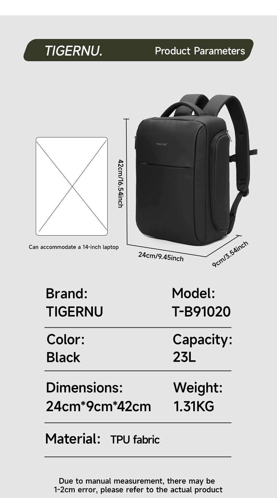 Tigernu Detachable Multi-pocket 14 Inch Nylon Waterproof Breathable Outdoor Photography Travel Camera Bag