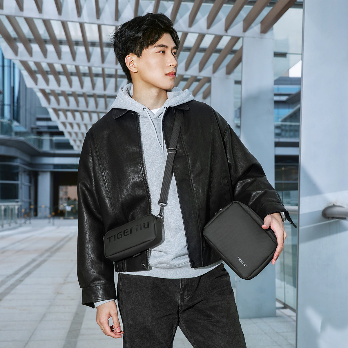 Tigernu Multi Functional Expansion Compartment, USB Waterproof and Breathable Honeycomb Back Panel, Nylon 3-in-1 Detachable Travel Bag