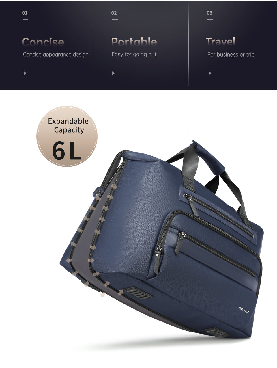 Tigernu fashion expand larger capacity waterproof luggage business travelling bag for outdoor