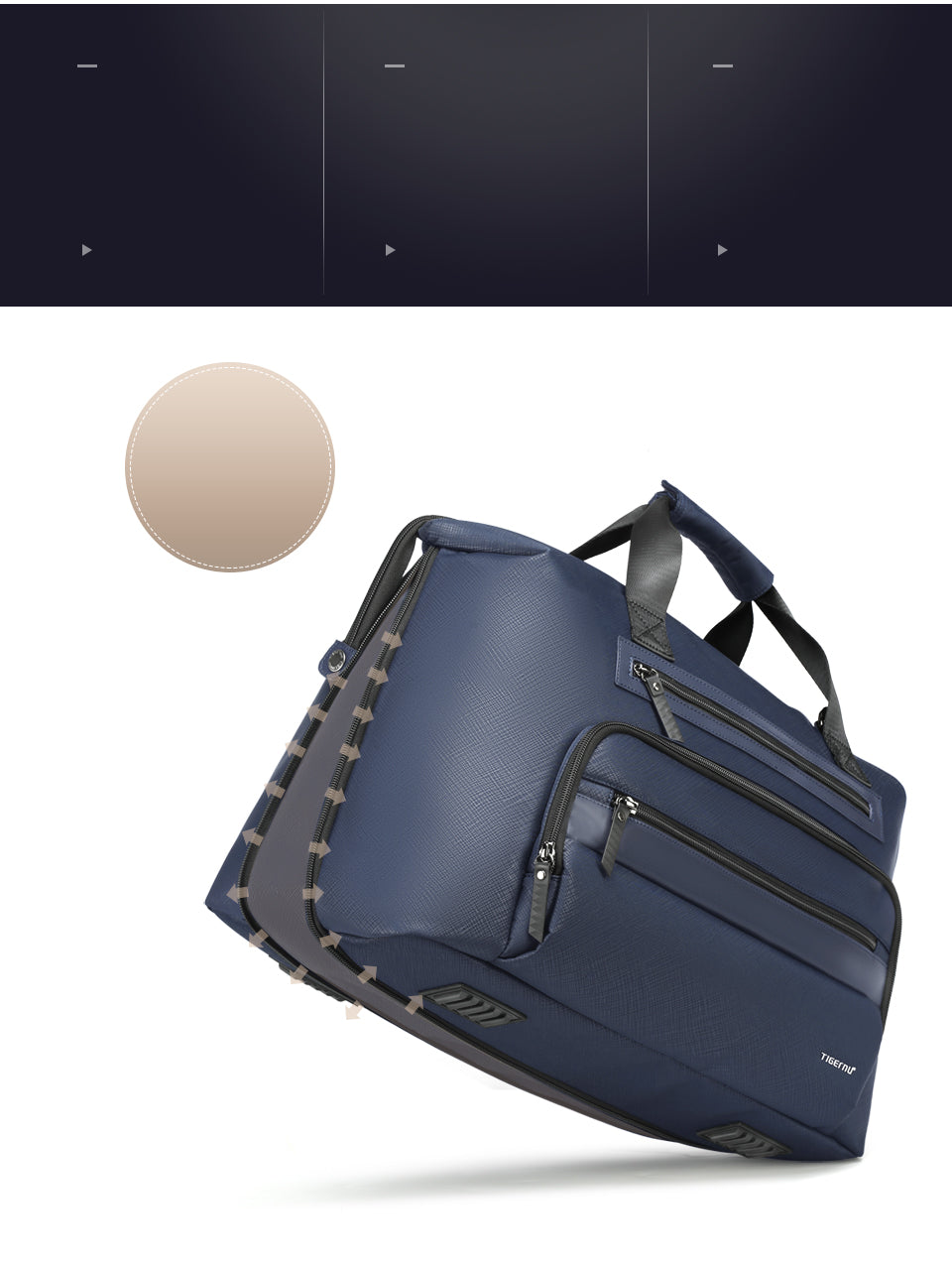 Tigernu fashion expand larger capacity waterproof luggage business travelling bag for outdoor