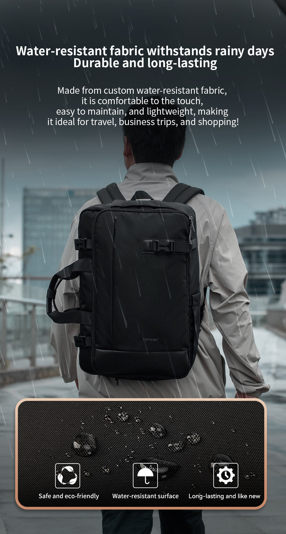 Tigernu High Quality Customizable Large Capacity Layered Storage Crossbody 17 Inches Waterproof Stylish Daily Commuting Backpack