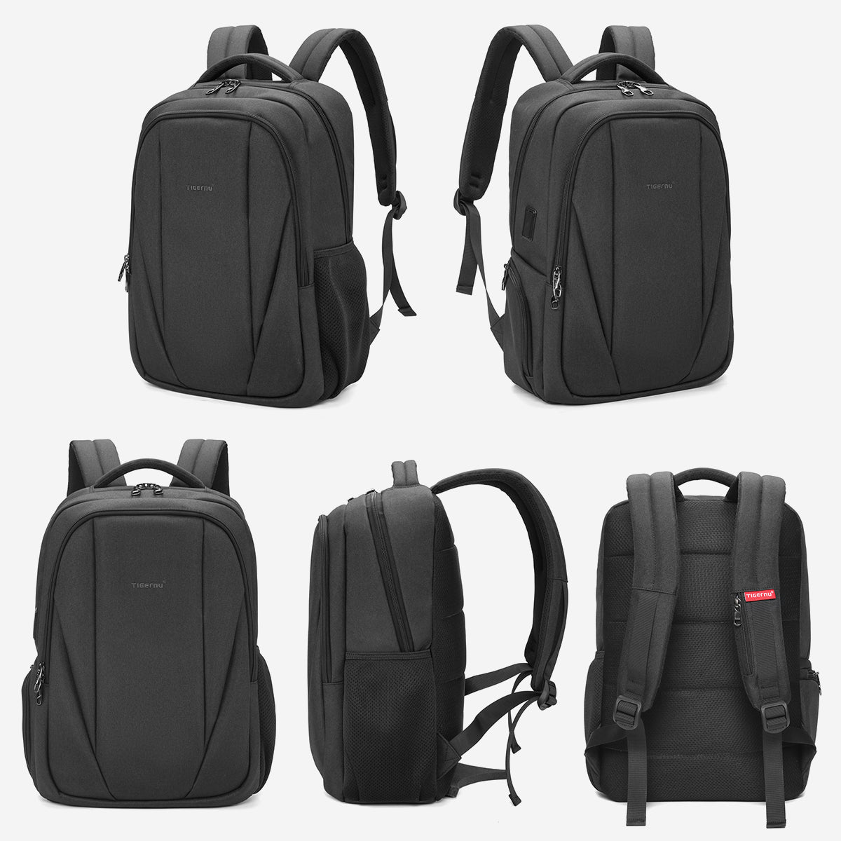 Tigernu High Quality Wholesale 15.6 Inch Computer Compartment Nylon USB Breathable Lightweight Waterproof Outdoor Travel Bag