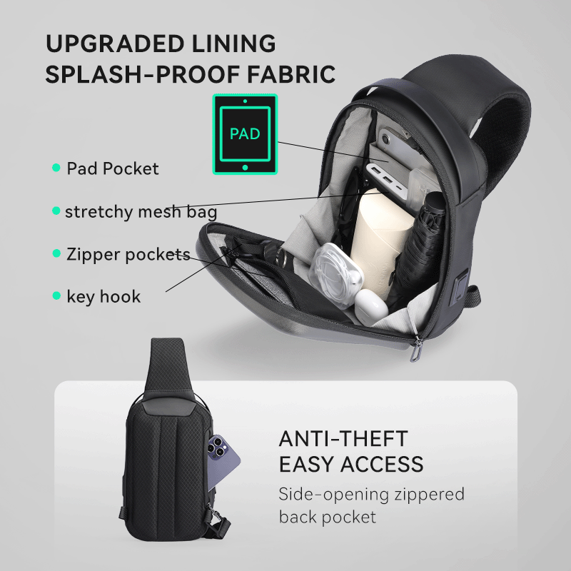 Mark Ryden Factory Wholesale Customised Crossbody Bag Large Capacity Tech Hard Shell Chest Sports Cycling Backpacks