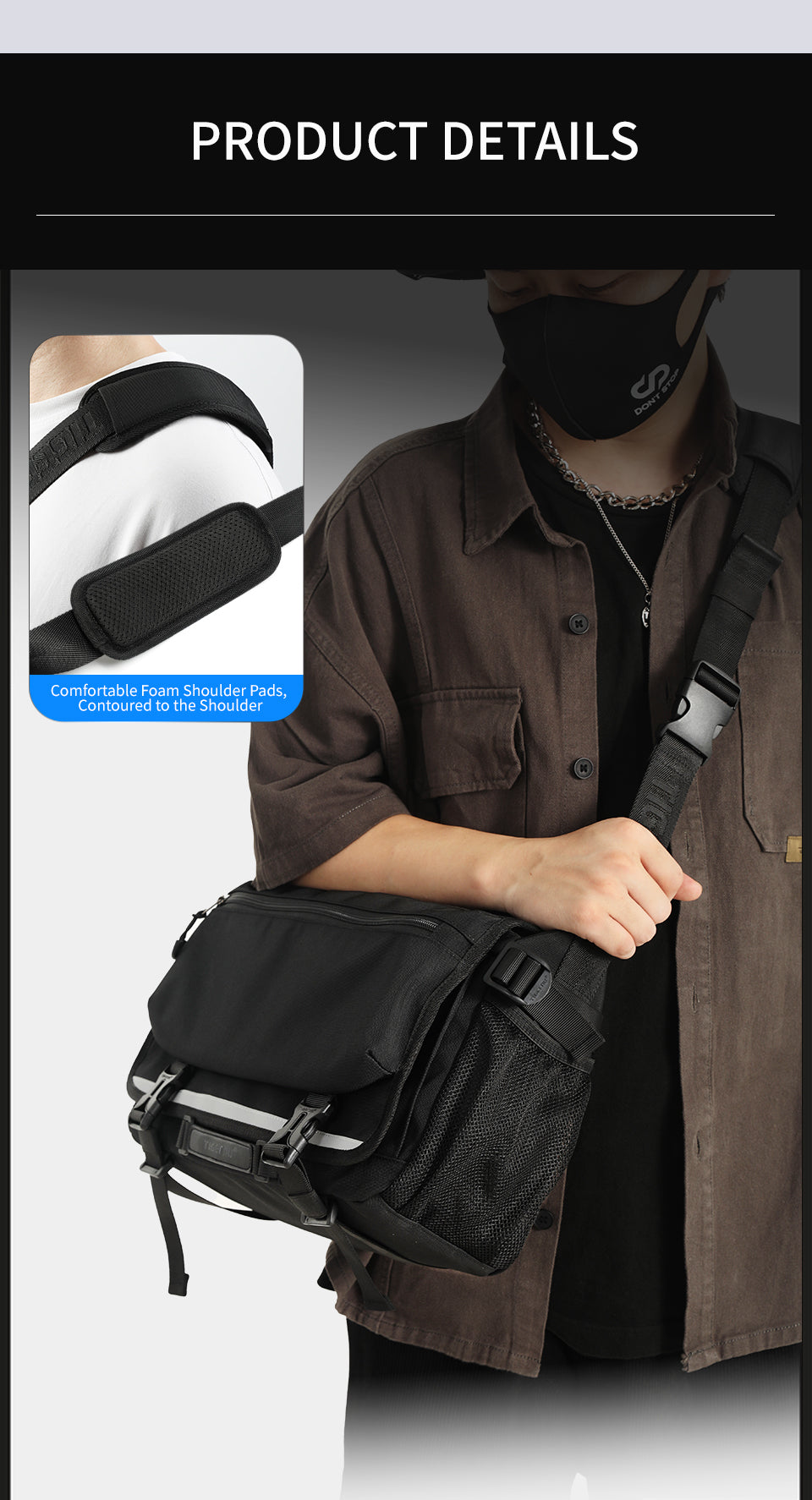 Tigernu Multi Pocket News Camera Bag with Adjustable Strap Garment Sport Bag Sneaker Custom Sales Travel Crossbody Bag