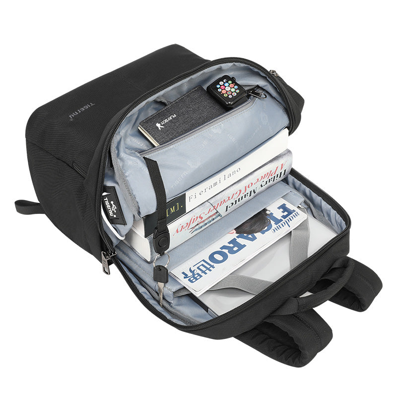 Tigernu Mens Backpack Bag Fit 15.6 Inch Laptop USB Recharging Travel Male Bag Anti-thief Student Bag