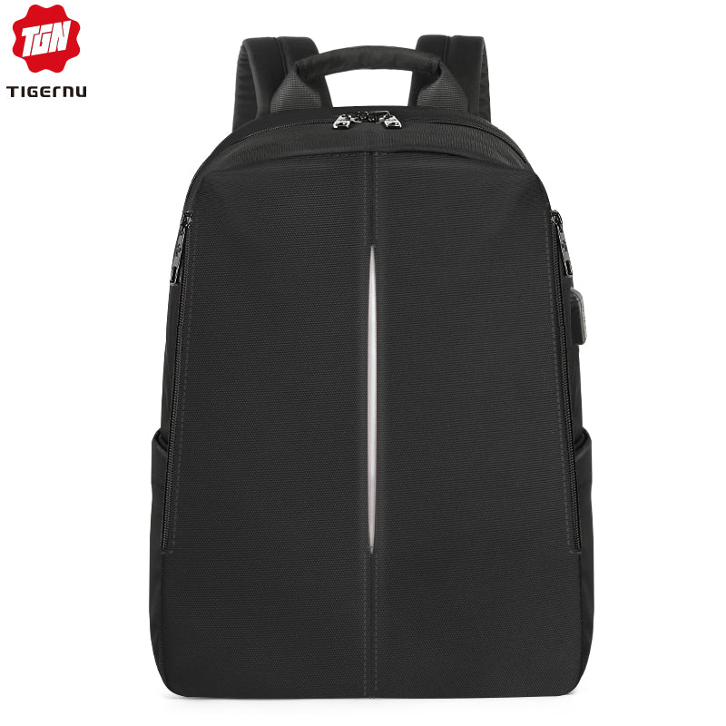 Tigernu Mens Backpack Bag Fit 15.6 Inch Laptop USB Recharging Travel Male Bag Anti-thief Student Bag