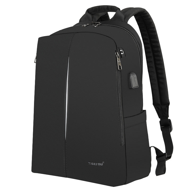 Tigernu Mens Backpack Bag Fit 15.6 Inch Laptop USB Recharging Travel Male Bag Anti-thief Student Bag
