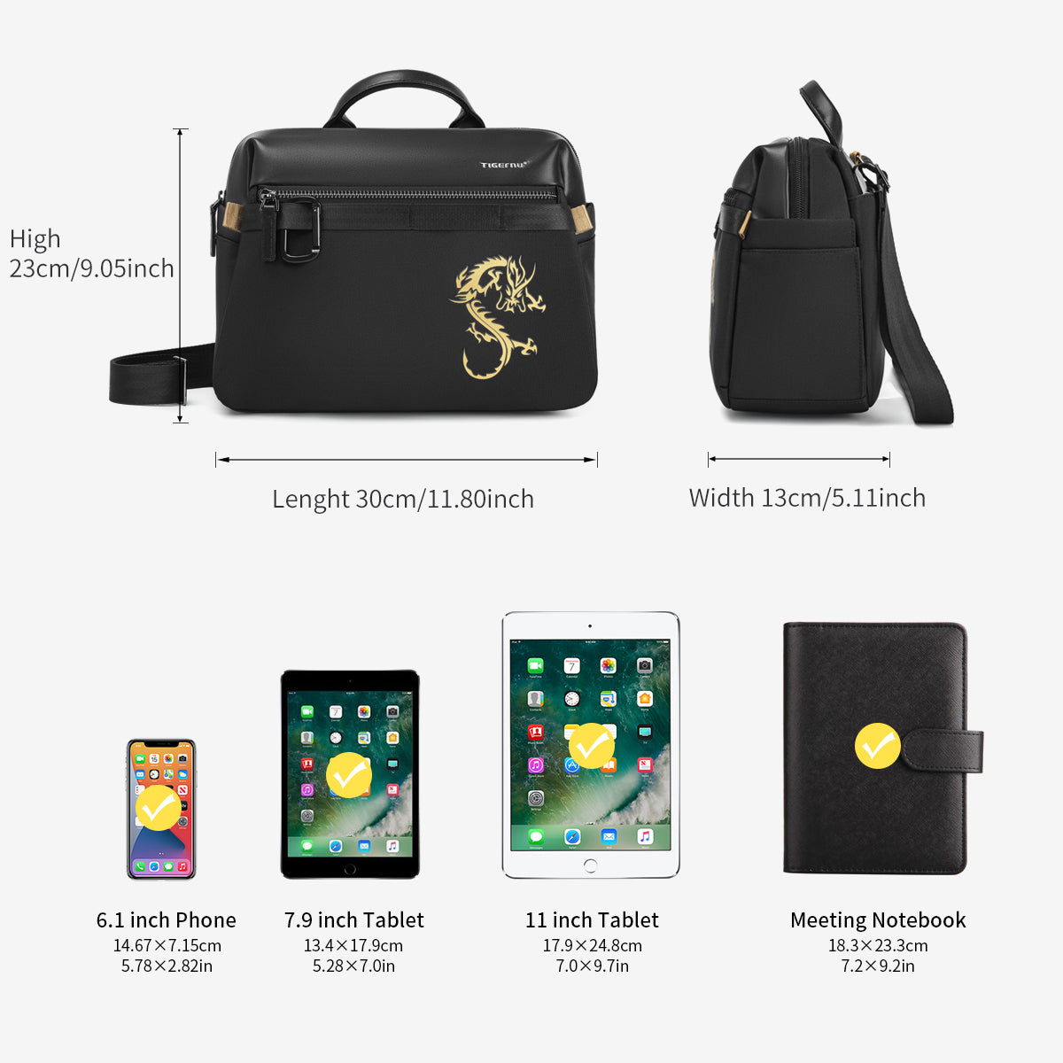 Tigernu Manufacturer's Waterproof Multifunction Soft Bag Business Briefcase Laptop Messenger Shoulder Bag