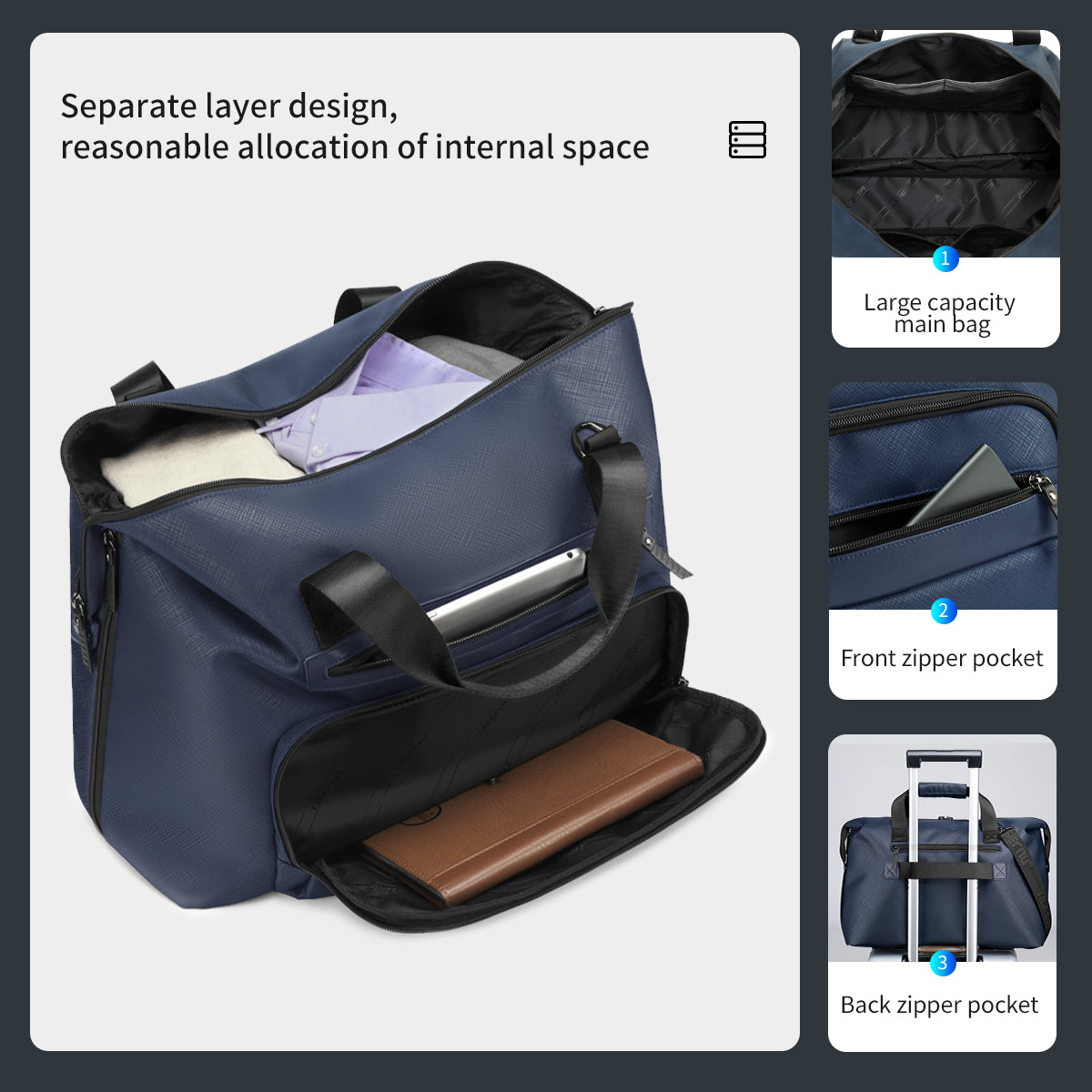 Tigernu fashion expand larger capacity waterproof luggage business travelling bag for outdoor