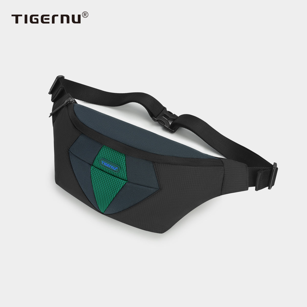 TIGERNU Lightweight and Breathable 7.5 Inch Flat Nylon Large Capacity Durable Waterproof Outdoor Leisure Men's Crossbody Bag Sling Bag