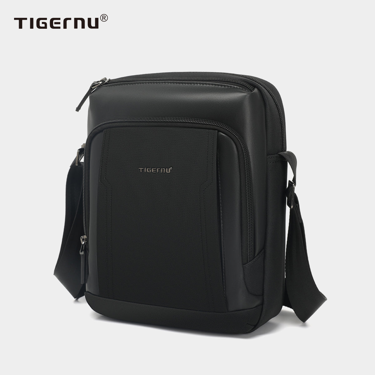 TIGERNU Men's Multifunctional Nylon Laptop Shoulder Sling Bag 9.7inches Fashionable Multi-Pocket Storage for Commuting