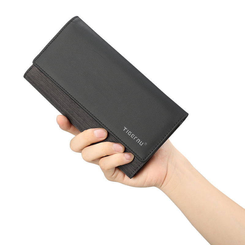Tigernu Fashion Boutique 10 Inch Cationic Waterproof Oxford Cloth Waterproof Stain Resistant Universal Versatile Work Men's Wallet