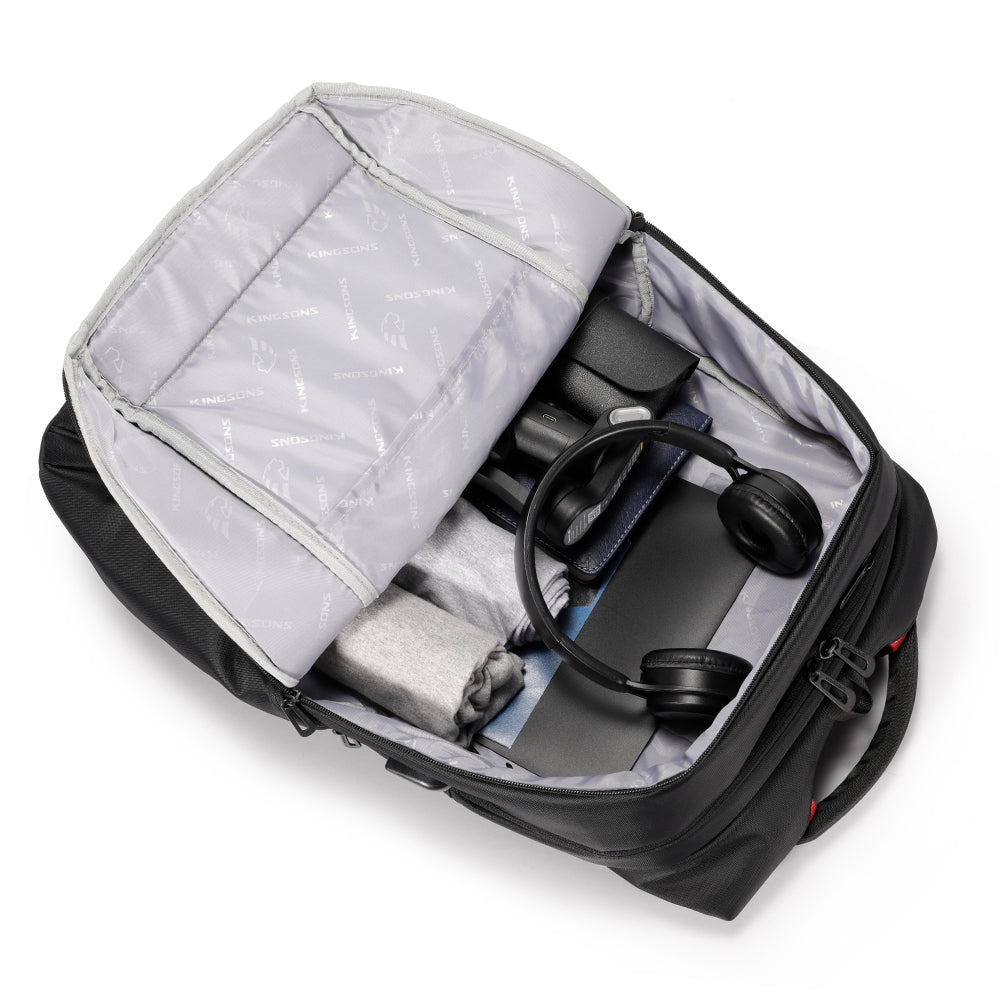 Kingsons Warming Briefcases two size 15.6 & 17 Inch Laptop Bag Travel USB Charging Backpack
