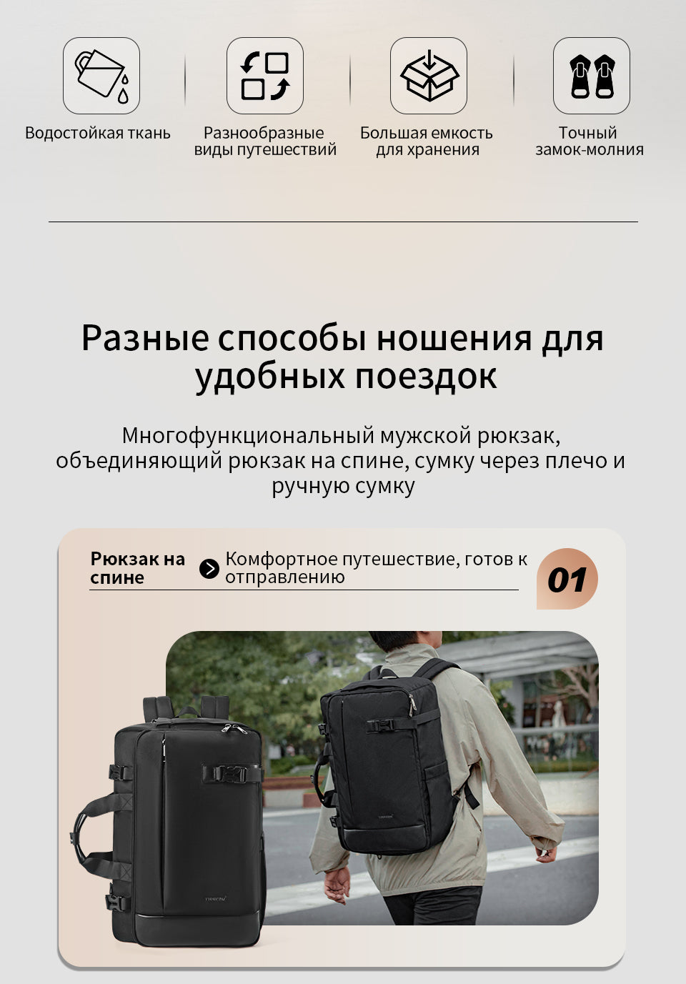 Tigernu High Quality Customizable Large Capacity Layered Storage Crossbody 17 Inches Waterproof Stylish Daily Commuting Backpack