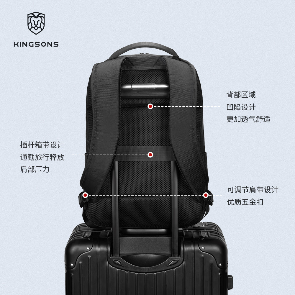 Kingsons Large Capacity Durable Business Laptop Backpack Leather Laptop Backpack Custom logo Waterproof Backpack School Bags