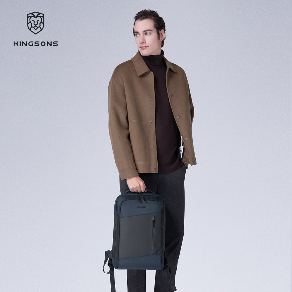 Kingsons Durable Business Laptop Backpack Leather