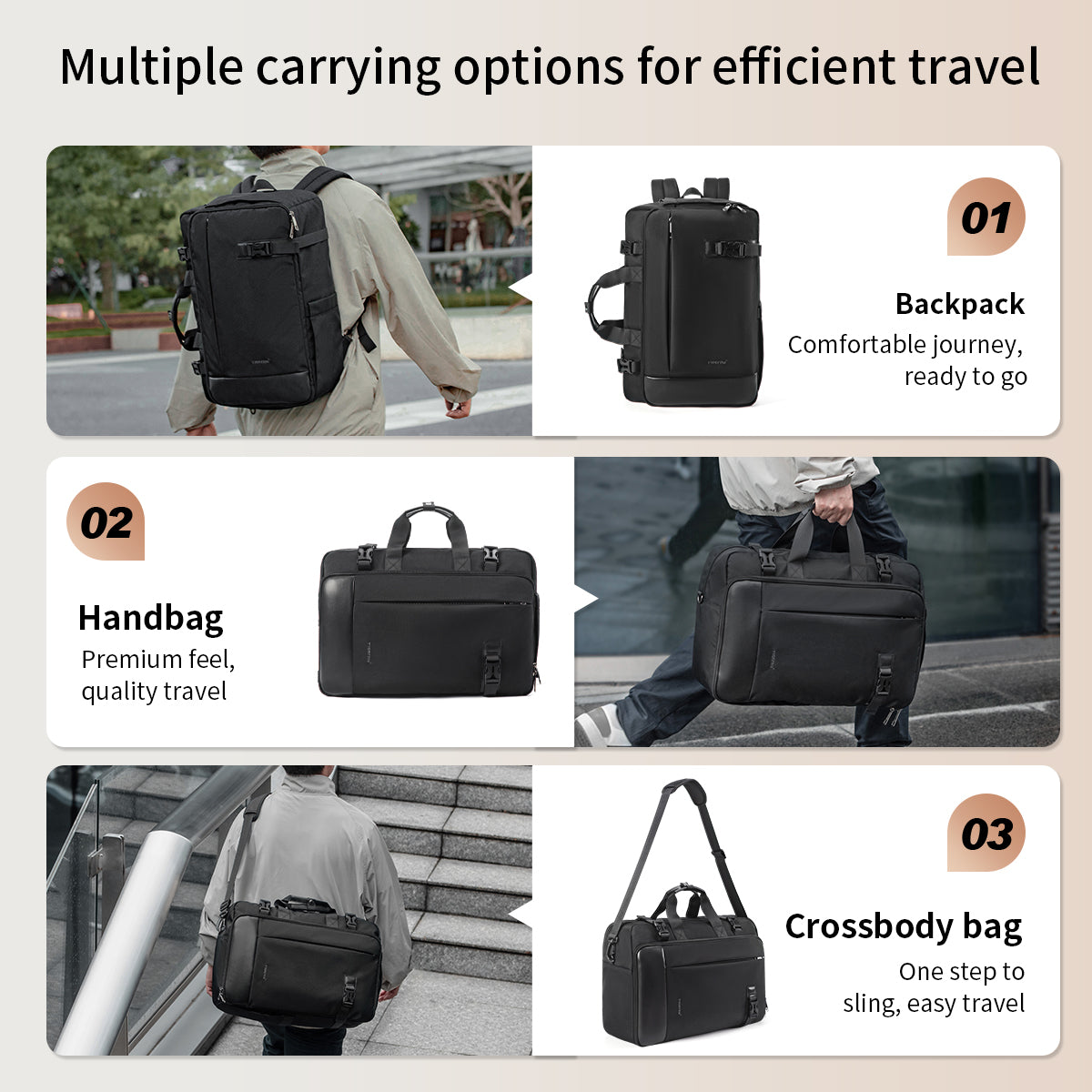 Tigernu High Quality Customizable Large Capacity Layered Storage Crossbody 17 Inches Waterproof Stylish Daily Commuting Backpack
