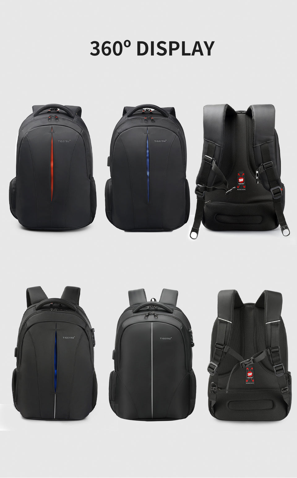 Tigernu Anti-theft Waterproof Backpack Usb Backpacks With Tsa Lock Mochilas Computer Leisure Backpack