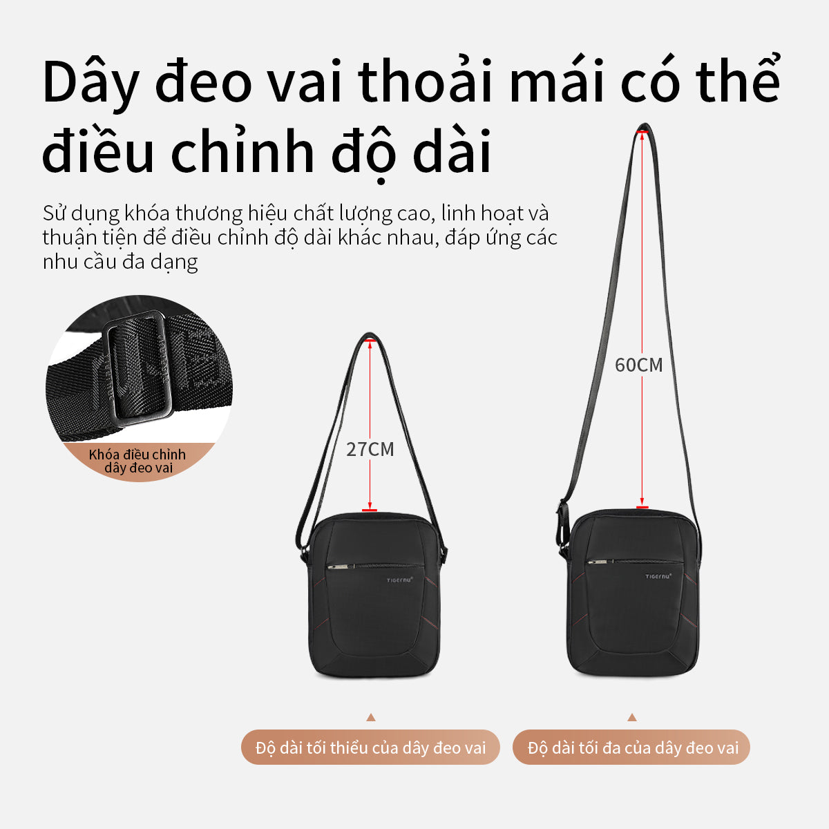 Tigernu 9.6-inch Nylon Cloth Waterproof and Wear-resistant Business Casual Men's Crossbody Bag Sling Bag