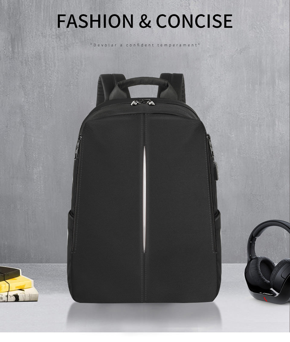Tigernu Mens Backpack Bag Fit 15.6 Inch Laptop USB Recharging Travel Male Bag Anti-thief Student Bag