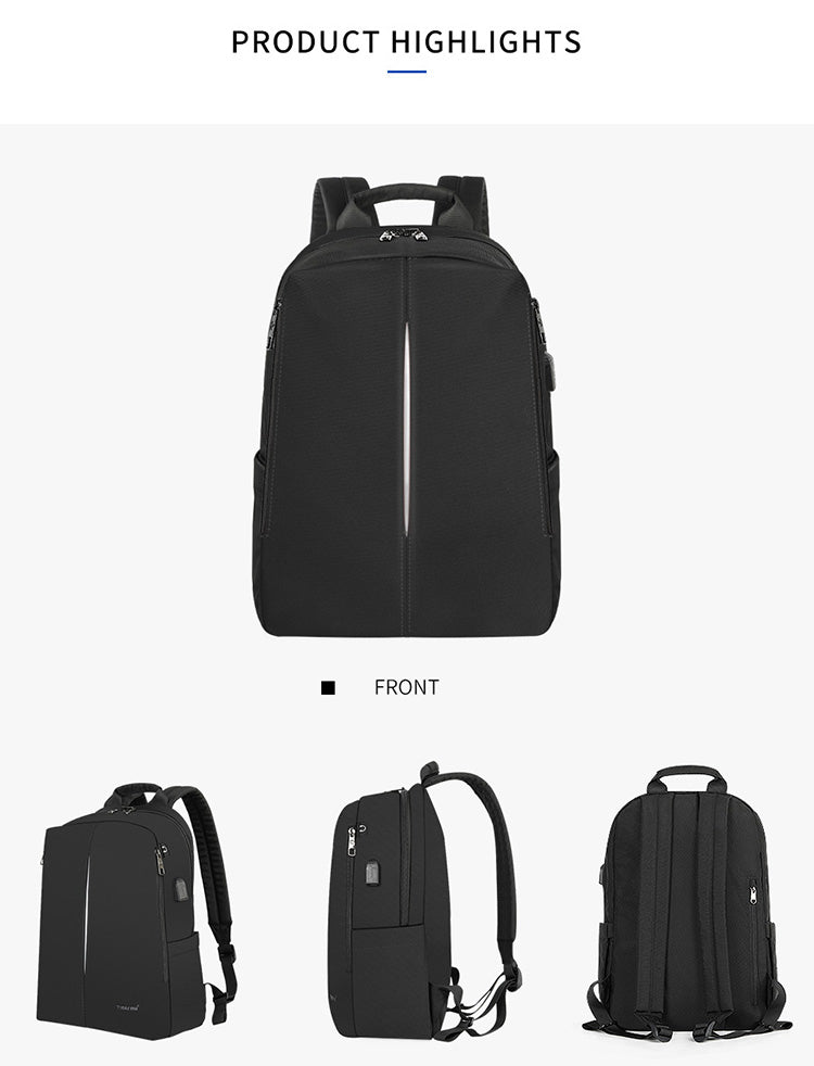 Tigernu Mens Backpack Bag Fit 15.6 Inch Laptop USB Recharging Travel Male Bag Anti-thief Student Bag