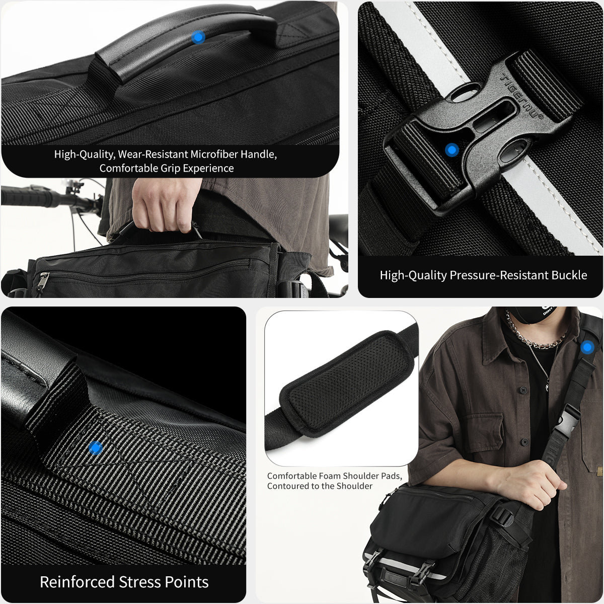 Tigernu Multi Pocket News Camera Bag with Adjustable Strap Garment Sport Bag Sneaker Custom Sales Travel Crossbody Bag