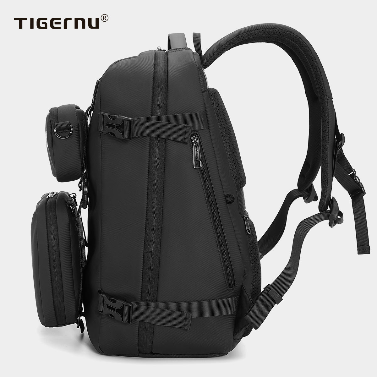 Tigernu Multi Functional Expansion Compartment, USB Waterproof and Breathable Honeycomb Back Panel, Nylon 3-in-1 Detachable Travel Bag