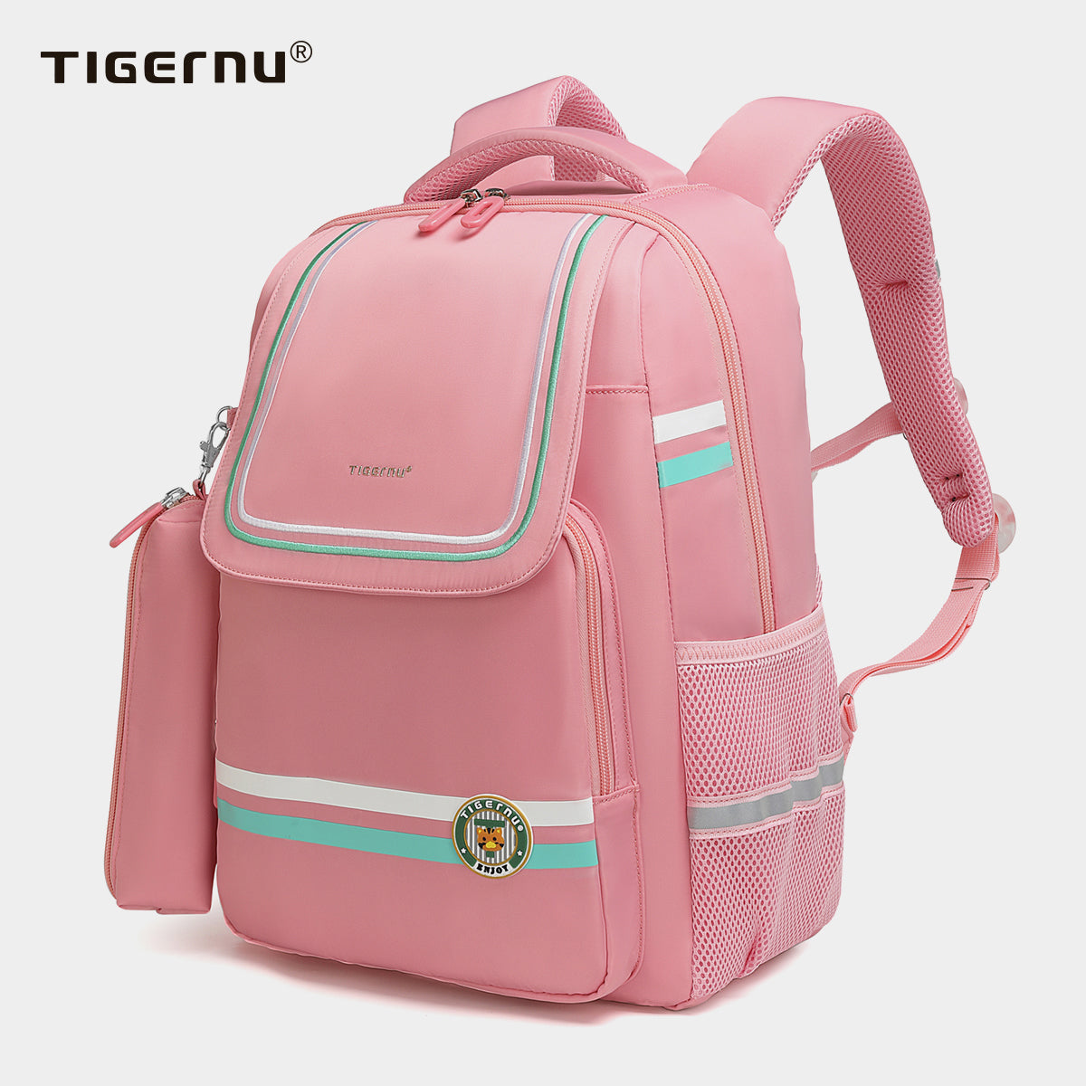 Tigernu High Quality Lightweight Waterproof Student Backpack Large Capacity Oxford Spine Protection Zipper Breathable Safe for Campus