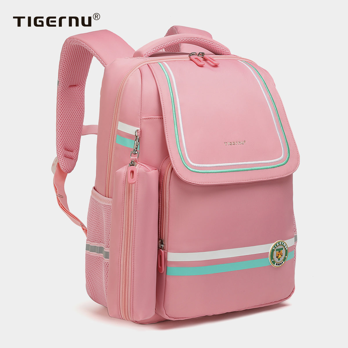 Tigernu High Quality Lightweight Waterproof Student Backpack Large Capacity Oxford Spine Protection Zipper Breathable Safe for Campus