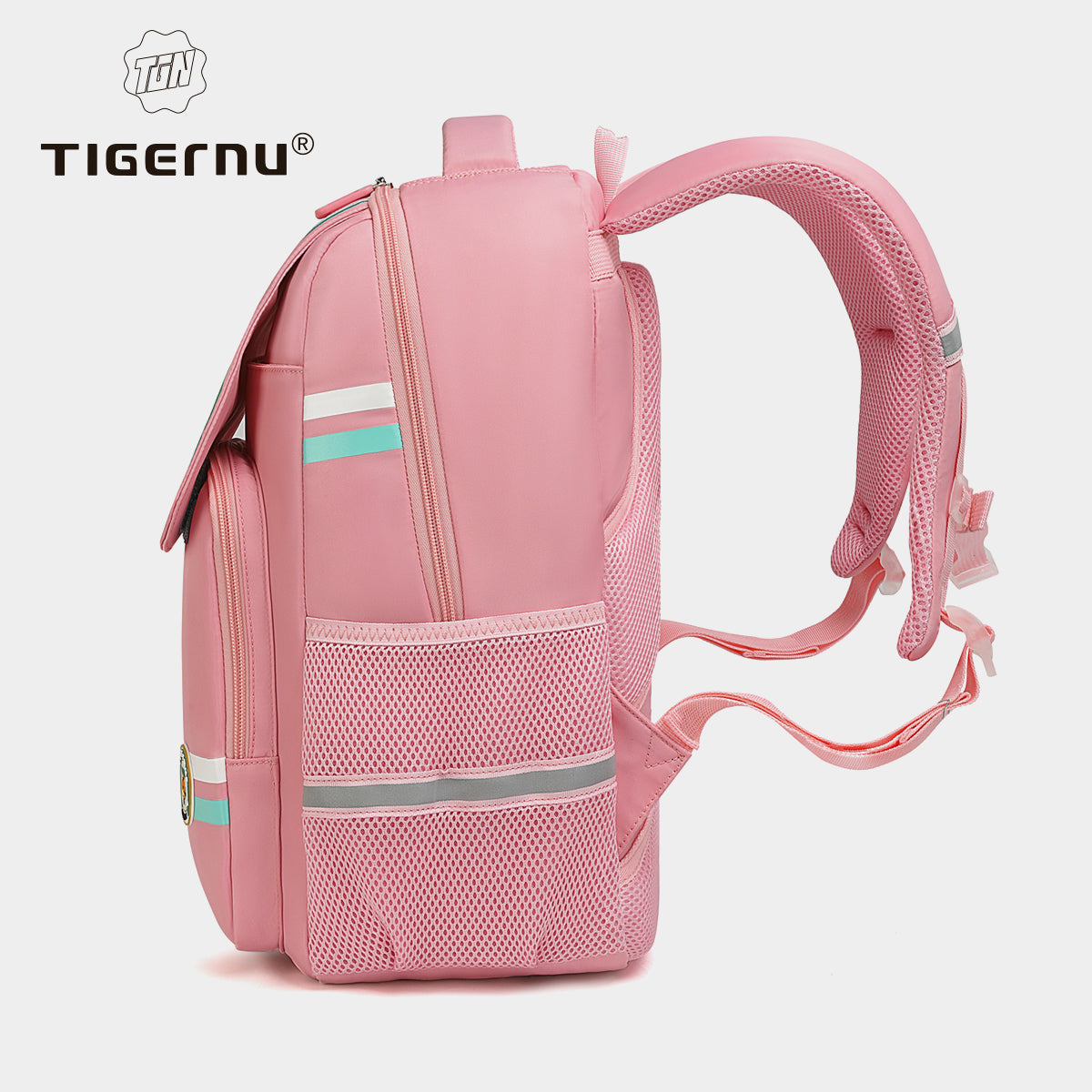 Tigernu High Quality Lightweight Waterproof Student Backpack Large Capacity Oxford Spine Protection Zipper Breathable Safe for Campus