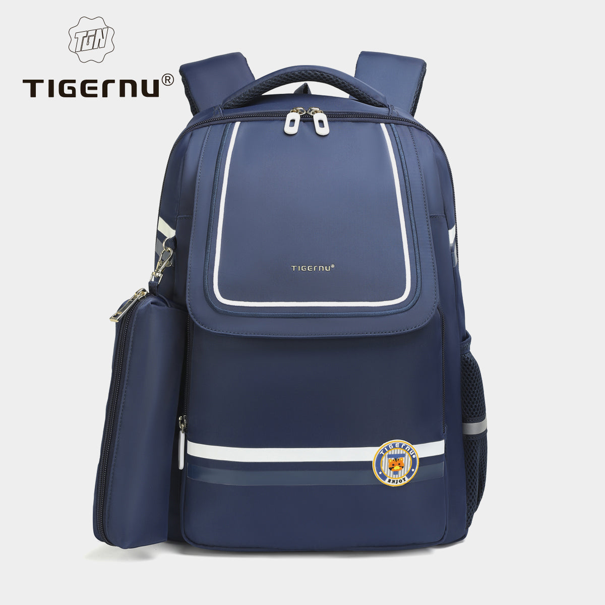 Tigernu High Quality Lightweight Waterproof Student Backpack Large Capacity Oxford Spine Protection Zipper Breathable Safe for Campus