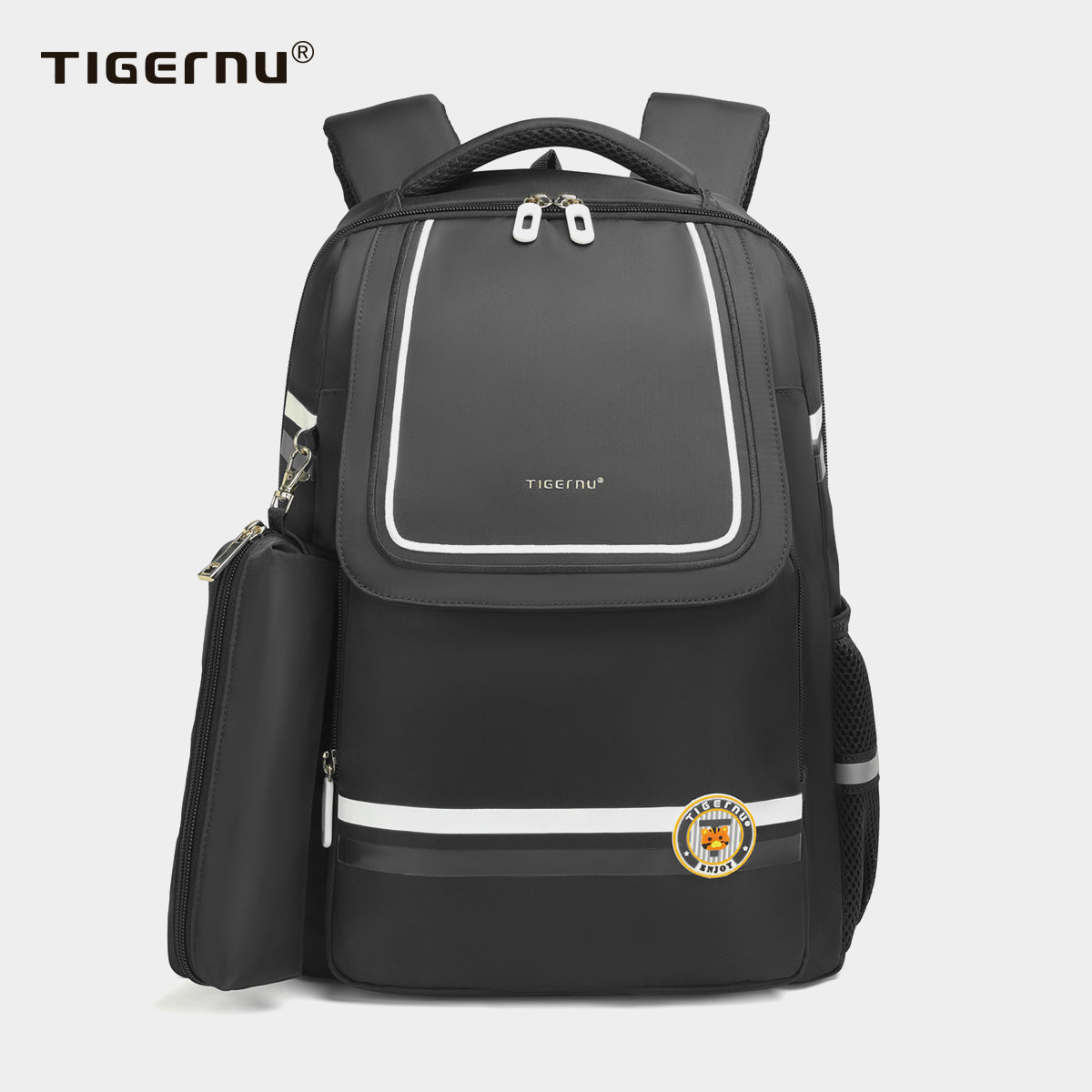 Tigernu High Quality Lightweight Waterproof Student Backpack Large Capacity Oxford Spine Protection Zipper Breathable Safe for Campus