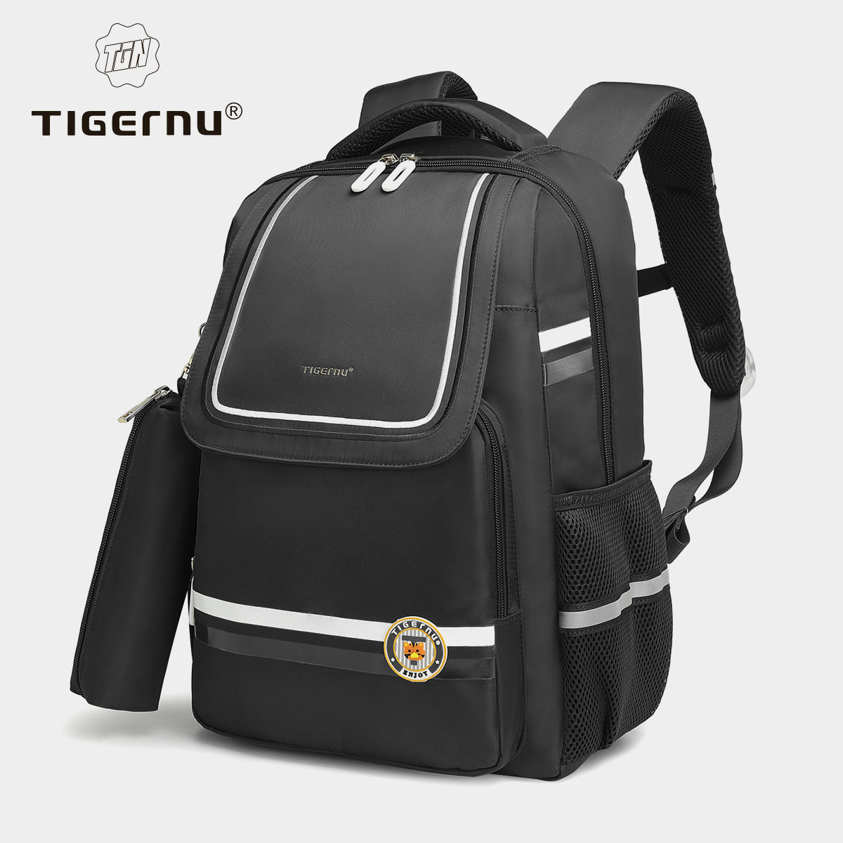 Tigernu High Quality Lightweight Waterproof Student Backpack Large Capacity Oxford Spine Protection Zipper Breathable Safe for Campus