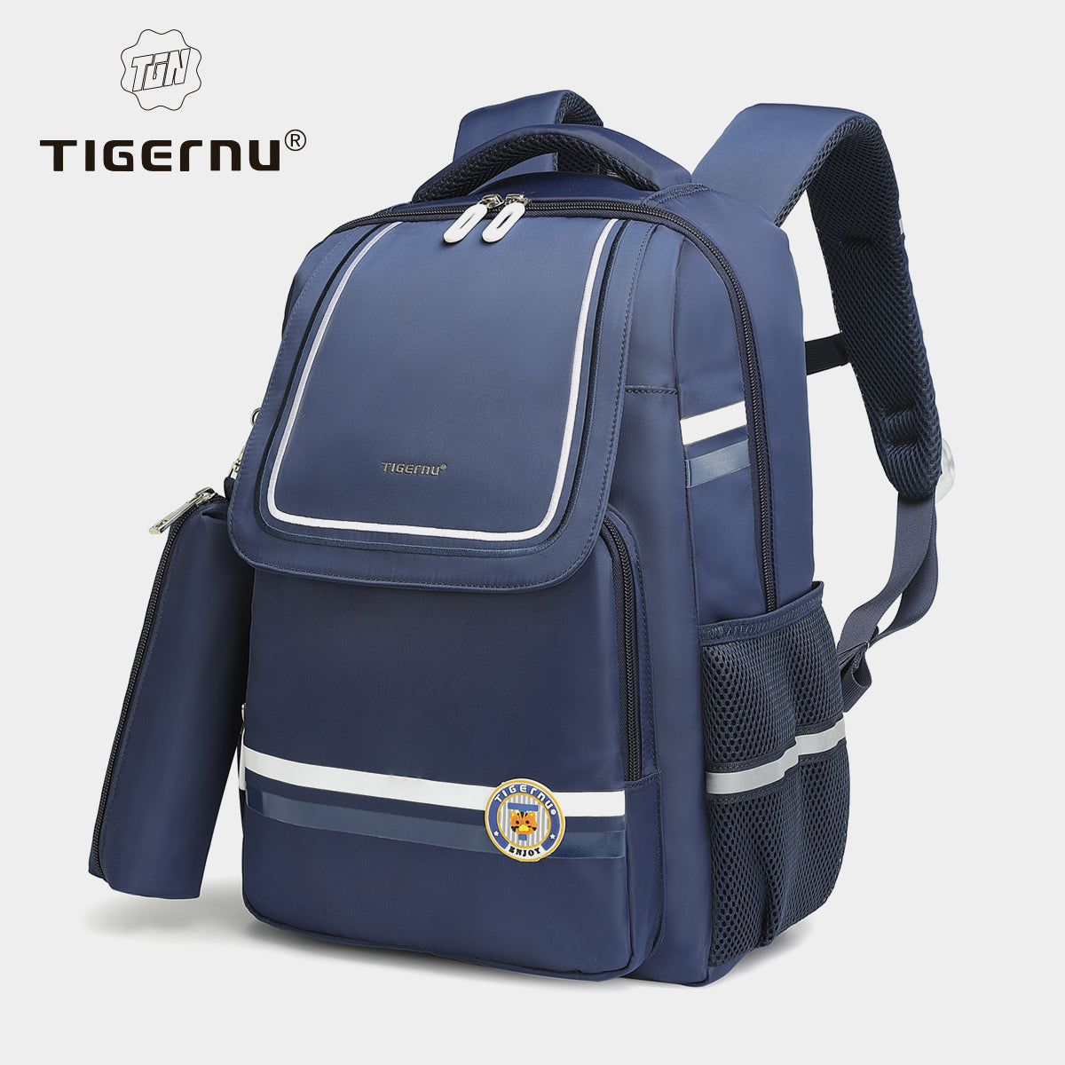 Tigernu High Quality Lightweight Waterproof Student Backpack Large Capacity Oxford Spine Protection Zipper Breathable Safe for Campus