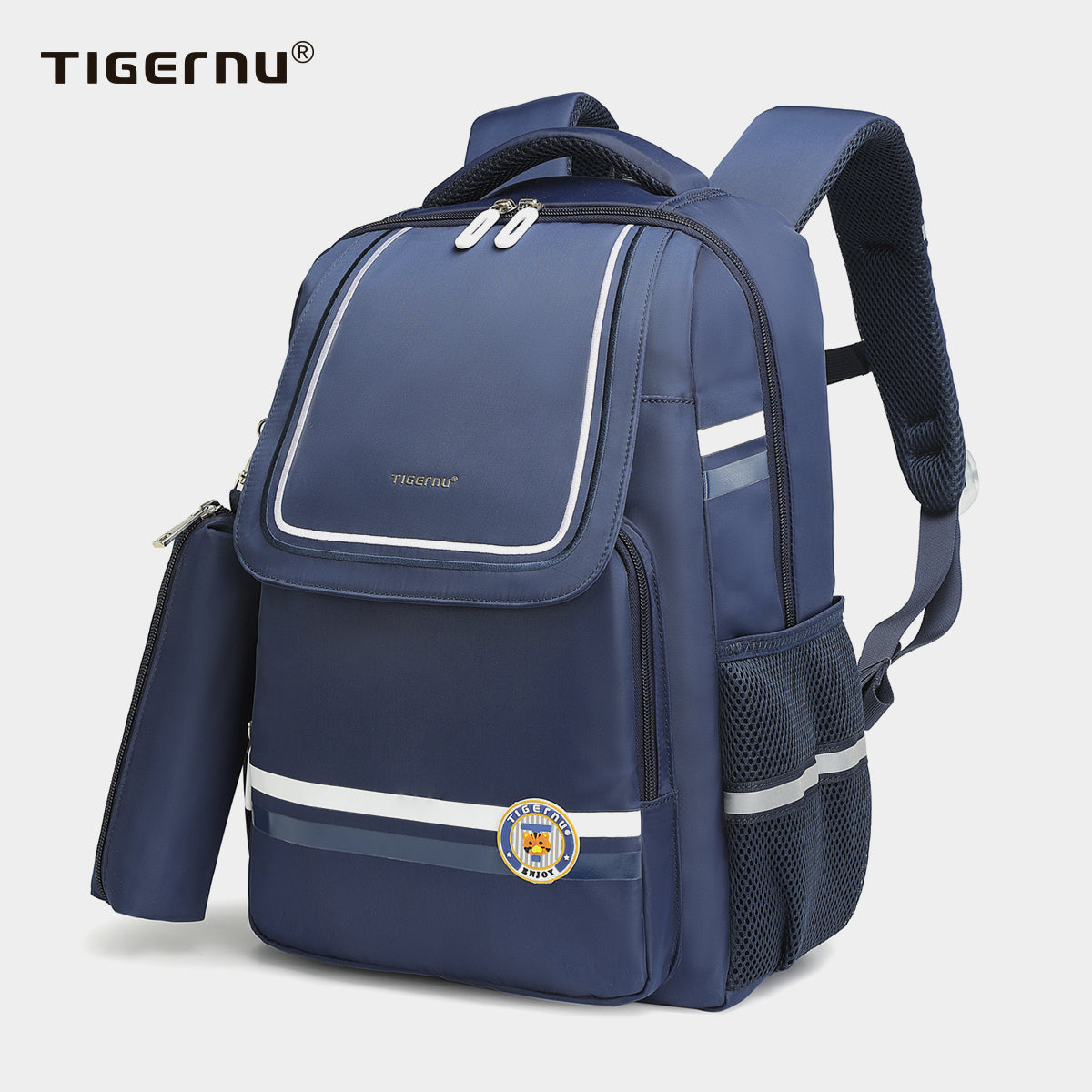 Tigernu High Quality Lightweight Waterproof Student Backpack Large Capacity Oxford Spine Protection Zipper Breathable Safe for Campus