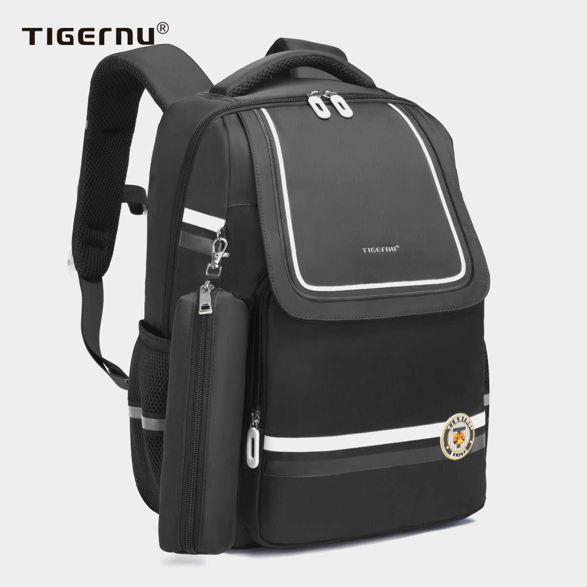 Tigernu High Quality Lightweight Waterproof Student Backpack Large Capacity Oxford Spine Protection Zipper Breathable Safe for Campus