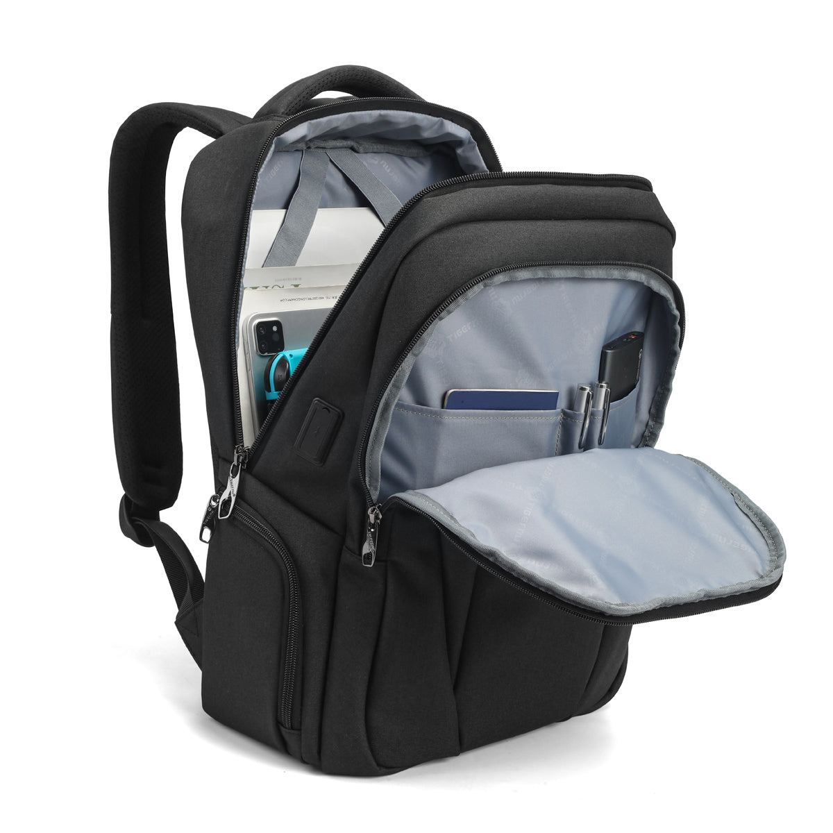 Tigernu High Quality Wholesale 15.6 Inch Computer Compartment Nylon USB Breathable Lightweight Waterproof Outdoor Travel Bag