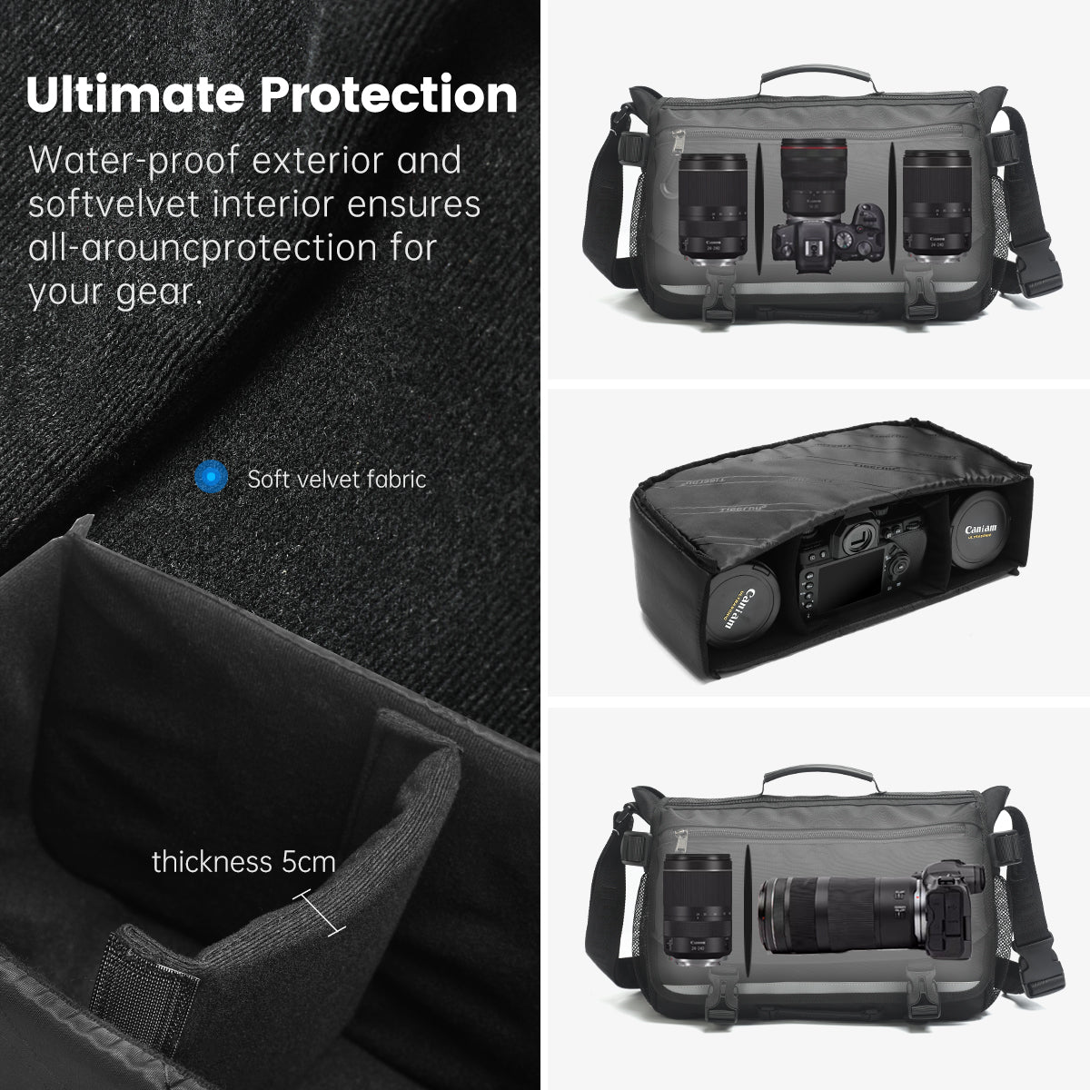 Tigernu Multi Pocket News Camera Bag with Adjustable Strap Garment Sport Bag Sneaker Custom Sales Travel Crossbody Bag