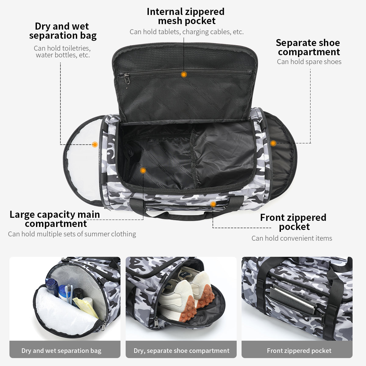 Tigernu High Quality Large Capacity Multi-pocket Waterproof Compartment Nylon Lightweight Wear-resistant Simple Outdoor Travel Backpack