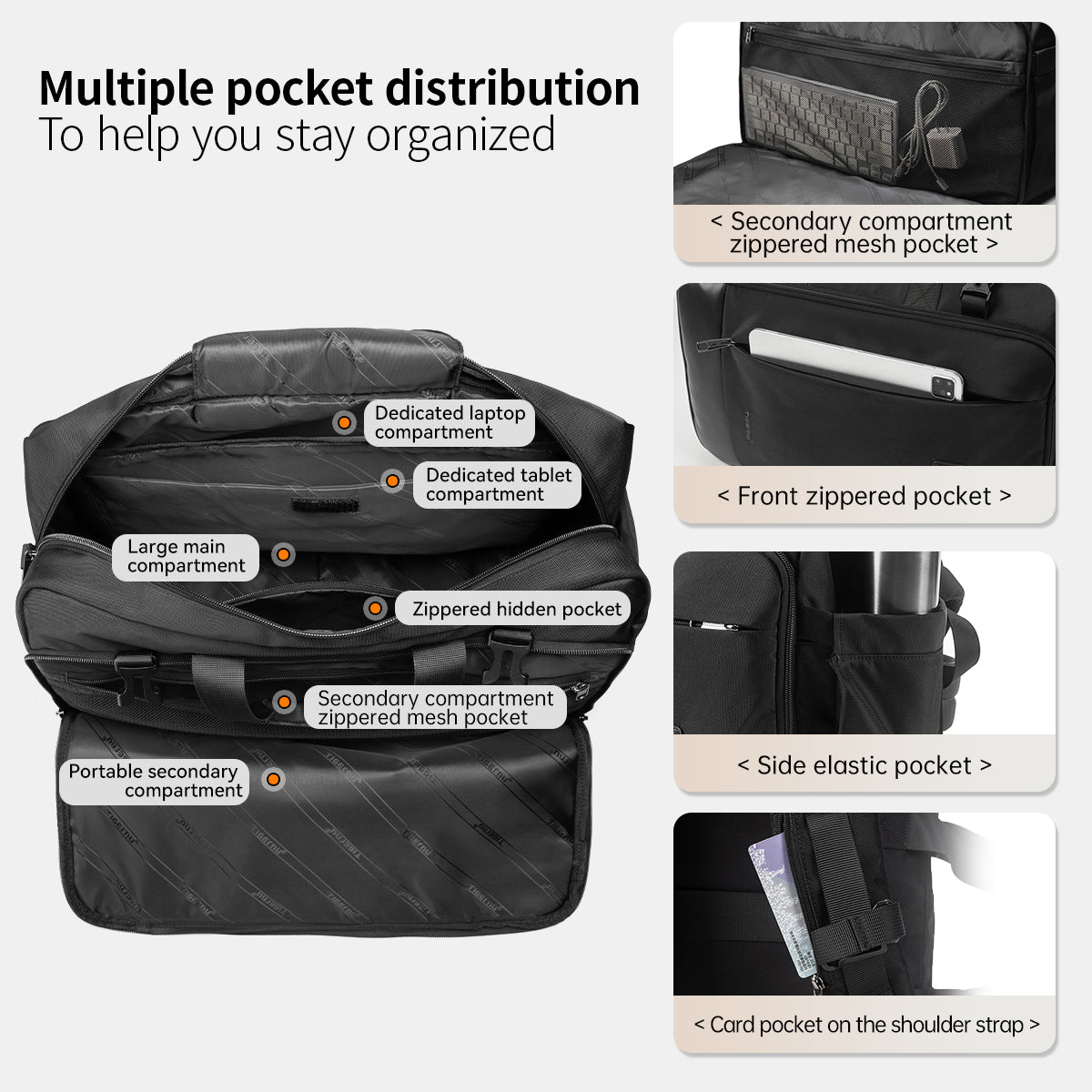 Tigernu High Quality Customizable Large Capacity Layered Storage Crossbody 17 Inches Waterproof Stylish Daily Commuting Backpack