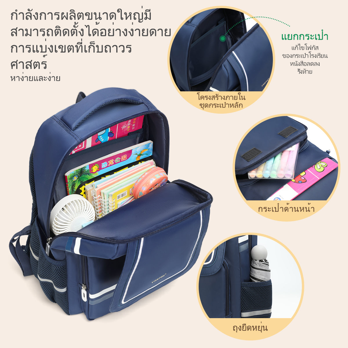 Tigernu High Quality Lightweight Waterproof Student Backpack Large Capacity Oxford Spine Protection Zipper Breathable Safe for Campus